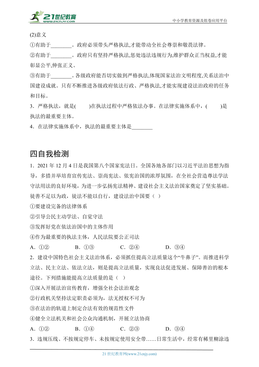 【核心素养目标】9.2严格执法  学案