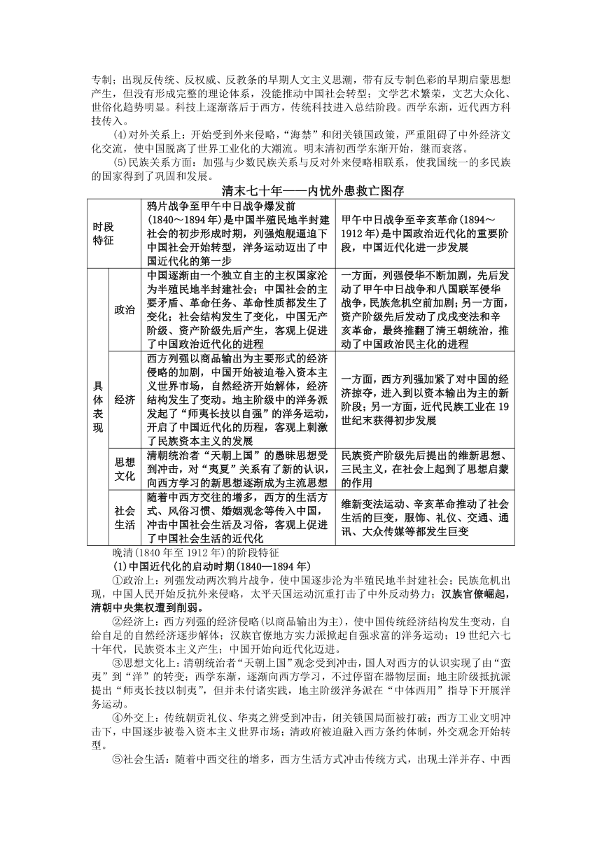 2023高考历史二轮复习——阶段特征