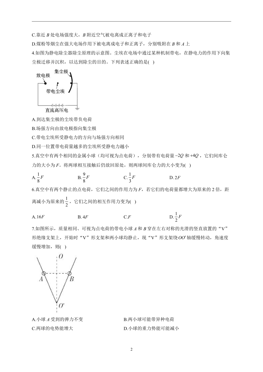 2022-2023学年高二物理人教版（2019）寒假作业 电荷 库仑定律 （1）（含答案）