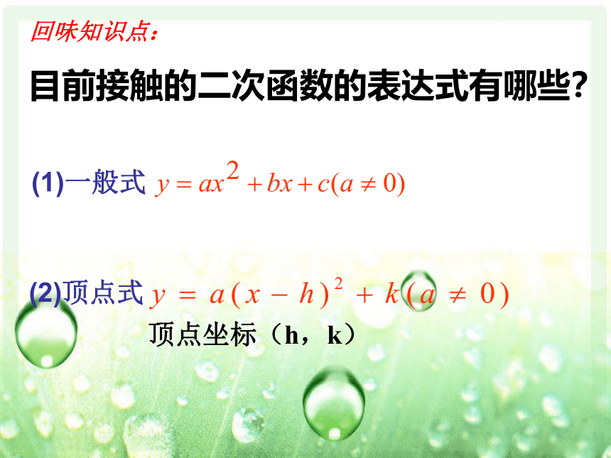 21.2.3二次函数表达式的确定 课件（共14张PPT）