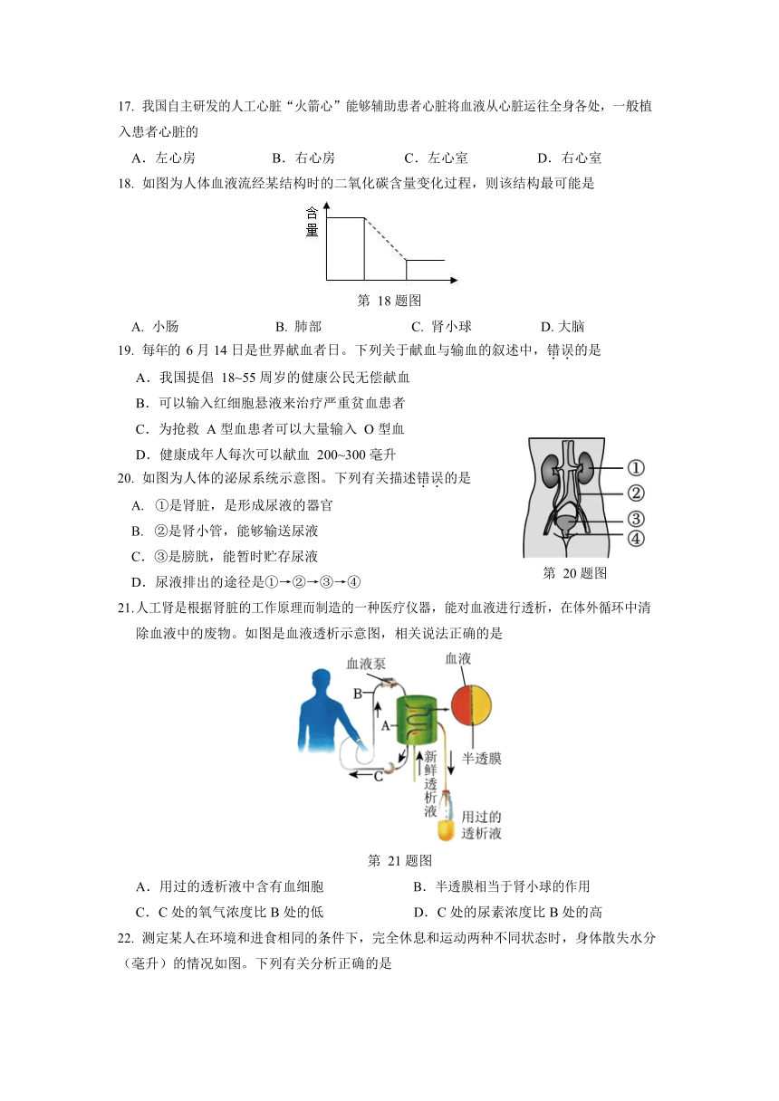 广东省深圳市光明区2022-2023学年七年级下学期期末学业水平调研检测生物试题(无答案）