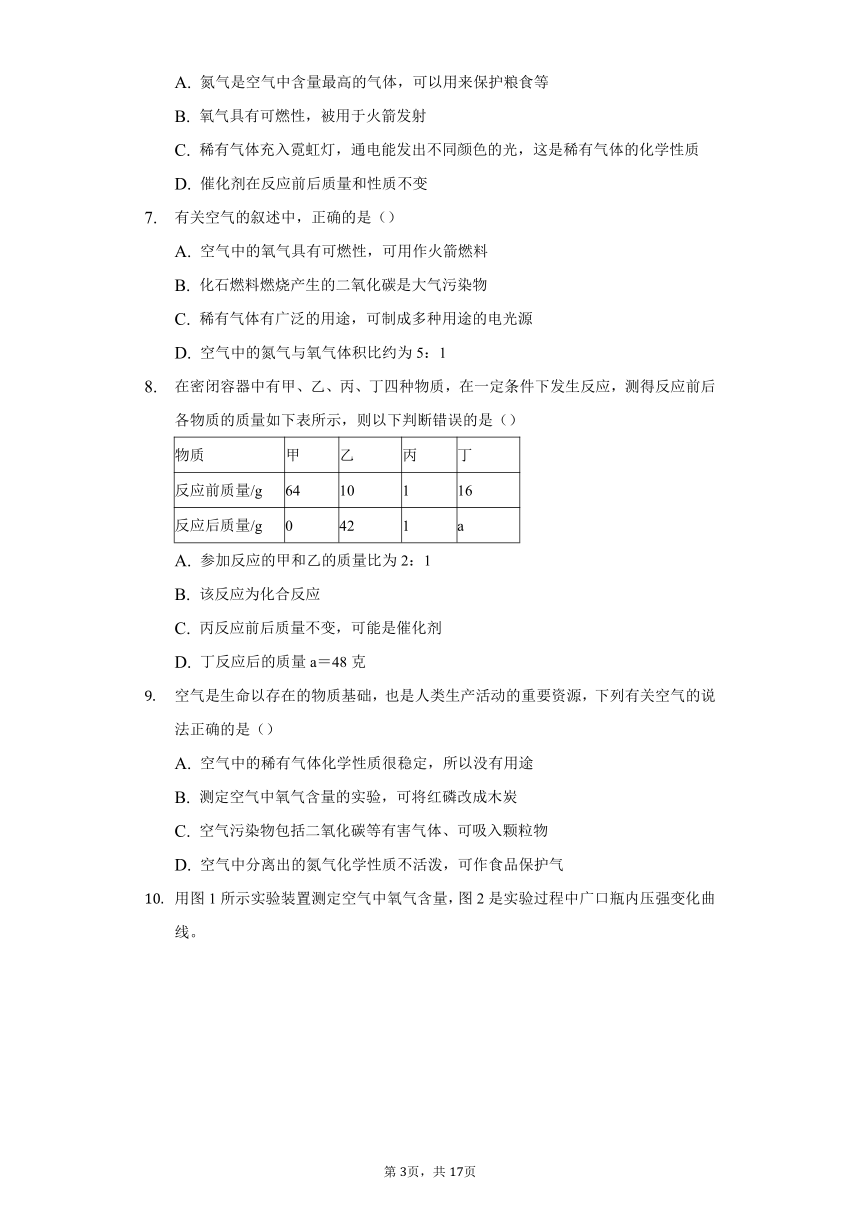 初中科学浙教版八年级下册第三章 第1节 空气与氧气 练习题-普通用卷