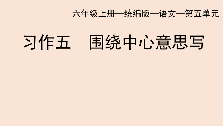 统编版六年级语文上册第五单元  习作：围绕中心意思写  课件