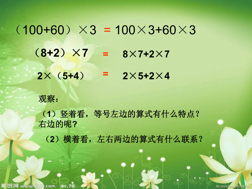 青岛版五四制数学四上 3.3乘法分配律 课件（14张ppt）
