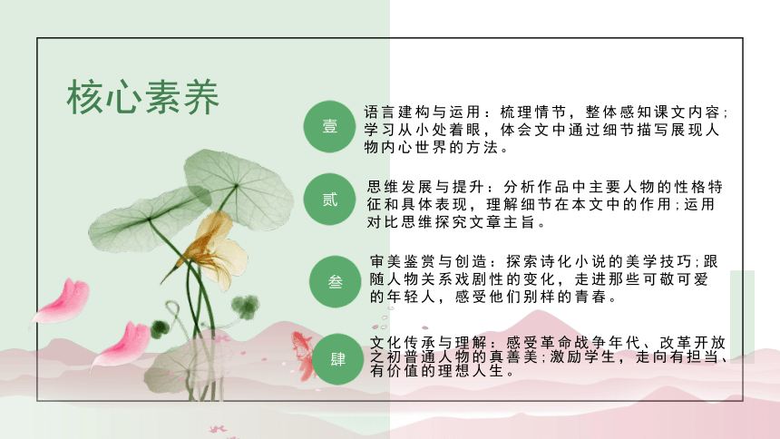 统编版高中语文必修上册3《百合花》《哦，香雪》比较阅读课件(共23张PPT)