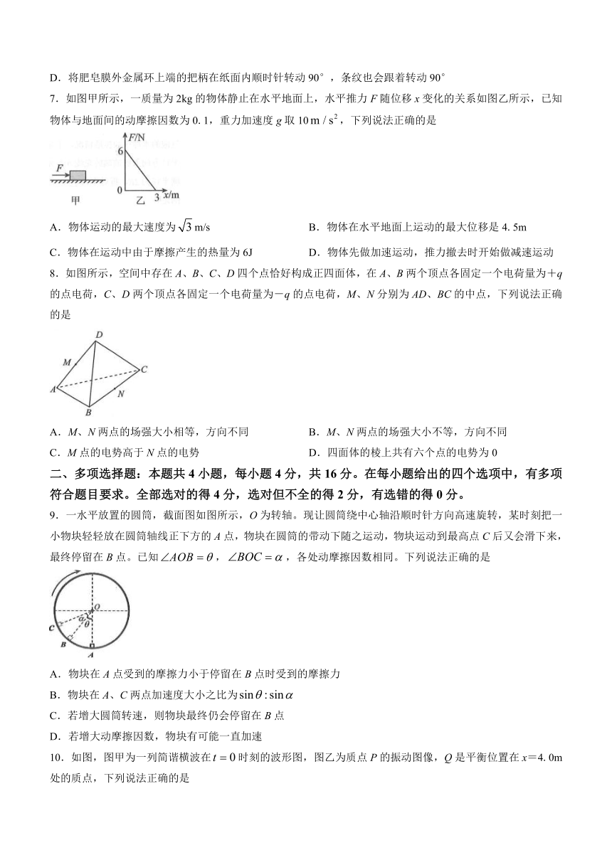 2023届山东省部分重点中学高三下学期高考考前热身押题物理试题（含解析）