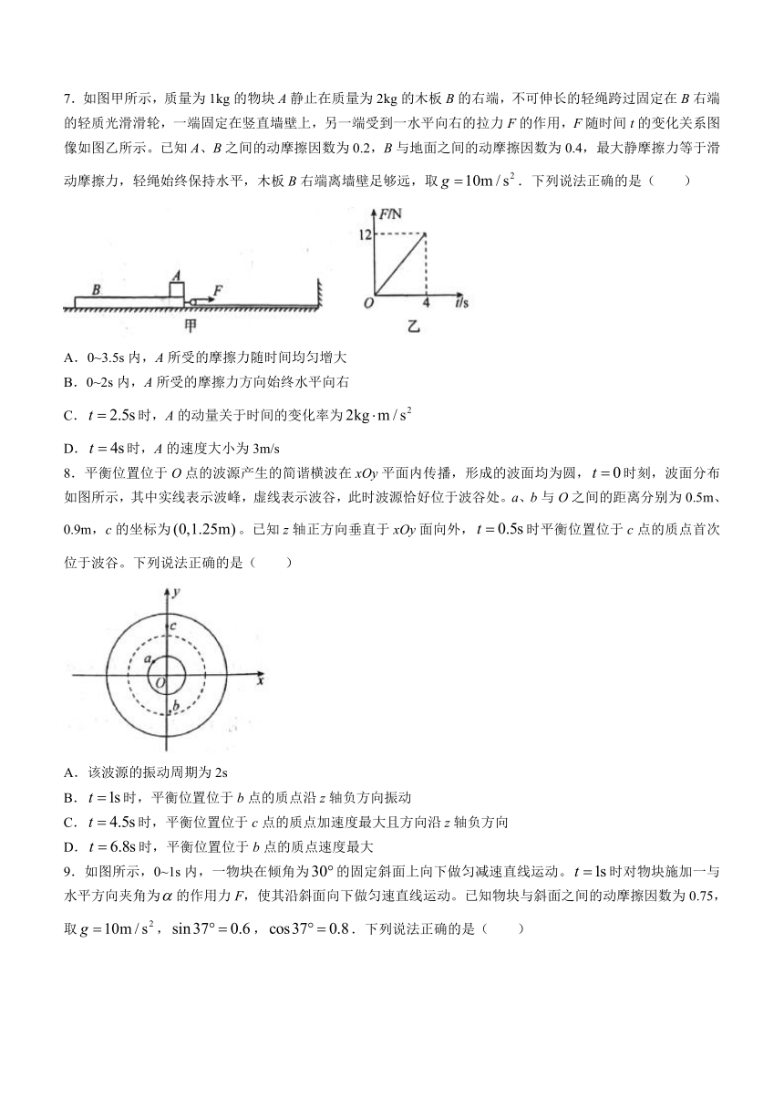 2023届河北省沧州市高三下学期5月模拟考试物理试题（六）（含答案）