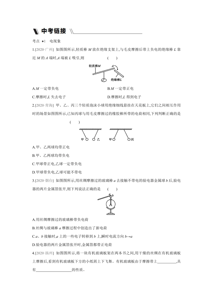 教科版物理九年级上册课课练：第3章　认识电路  章末复习（有答案）