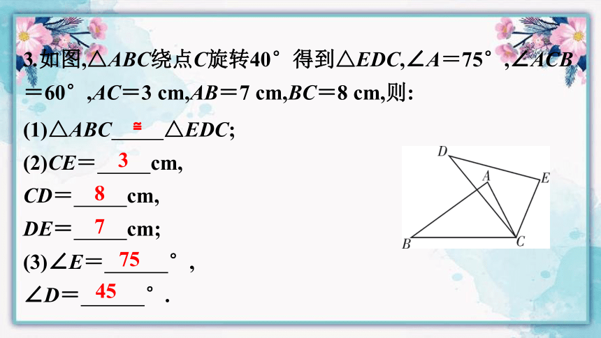 2022-2023学年北师大版八年级数学下册3.2图形的旋转(1)课件 (共20张PPT)