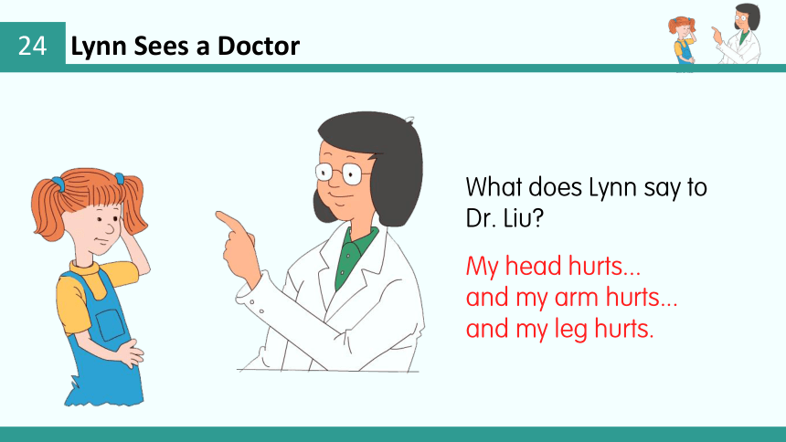 Unit 4 Lesson 24 Lynn Sees a Doctor 课件(共25张PPT)