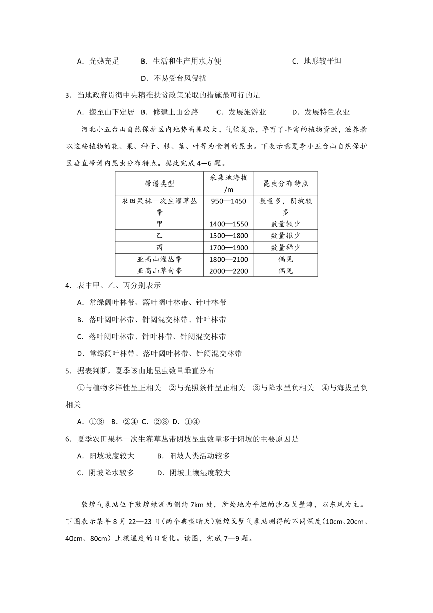 福建省莆田市2020-2021学年高二上学期期末考试地理试题 Word版含答案解析