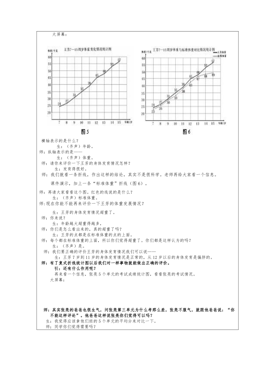 五年级下人教版数学《复式折线图》表格式教案