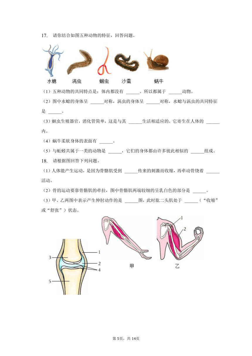 2022-2023学年四川省达州市达川四中联盟八年级（下）期中生物试卷（含解析）