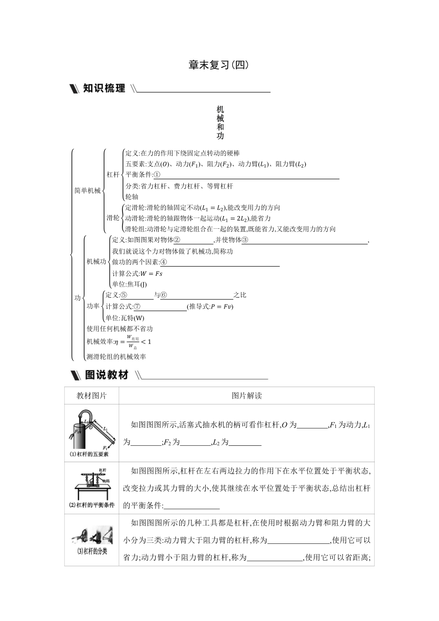 北师大版物理八年级下册课课练：第九章  机械和功  章末复习（含答案）