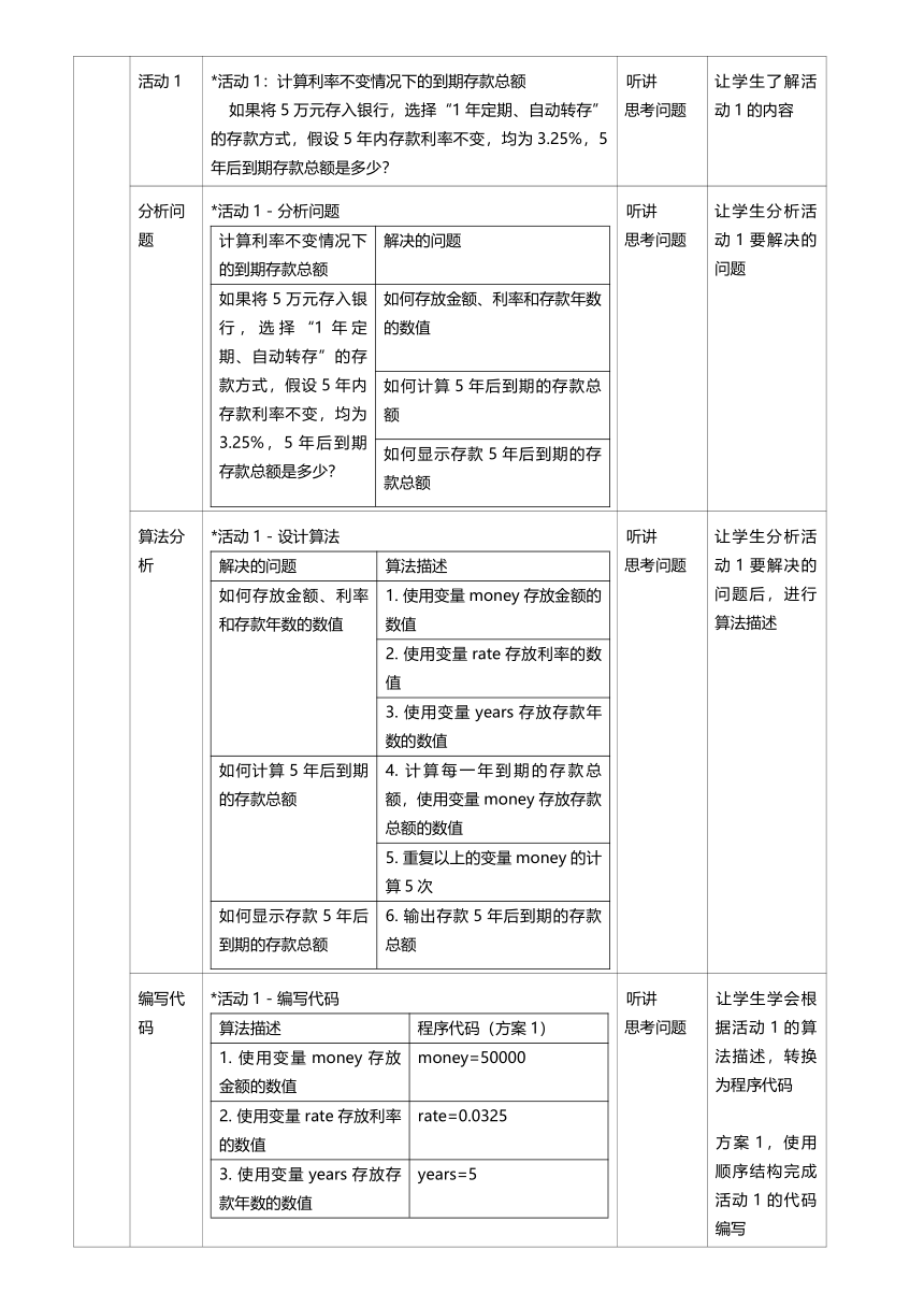 高一信息技术（必修1）课时6_第二单元_2-3周而复始的循环（第一课时）-教案