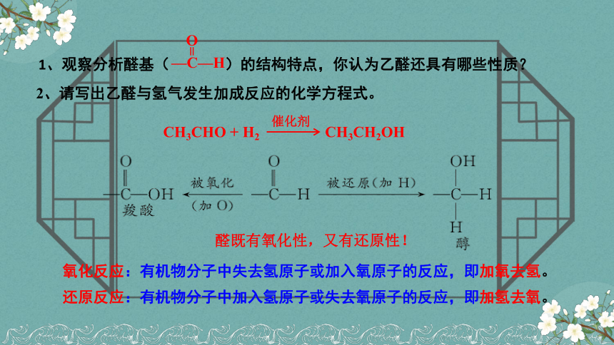 4.2.1醛的性质和应用（含视频）（教学课件）(共23张PPT)—— 2022-2023学年高二化学苏教版（2019）选择性必修3