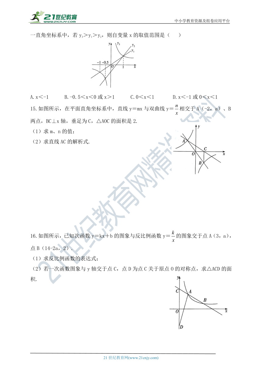 1.3 反比例函数的应用 同步练习（含答案）