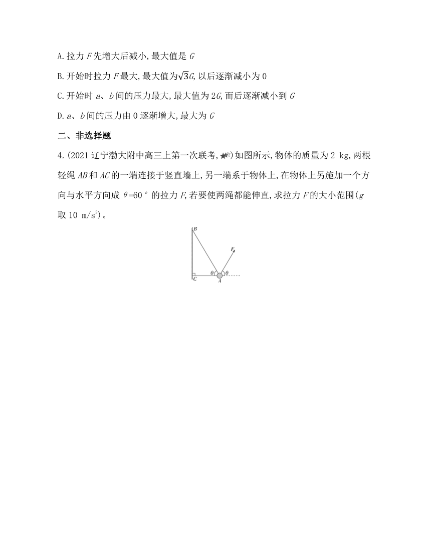 第三章专题强化练4　平衡中的临界、极值问题练习（word版含解析）