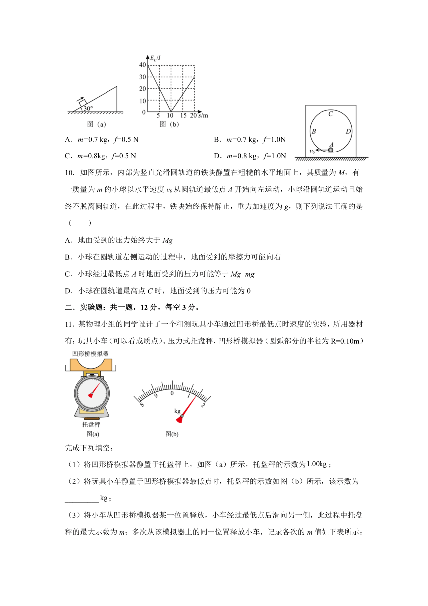 江苏省扬州市江都区2022-2023学年高一下学期期中热身物理试题（无答案）