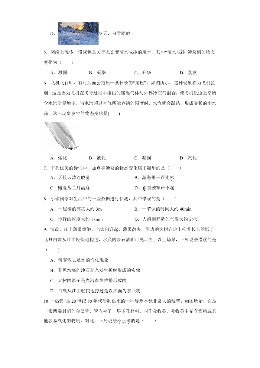 第五章物态变化章节复习2023-2024学年教科版物理八年级上册（含解析）