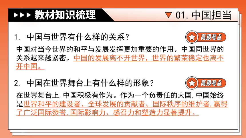 专题22《世界舞台上的中国》全国版道法2024年中考一轮复习课件【课件研究所】