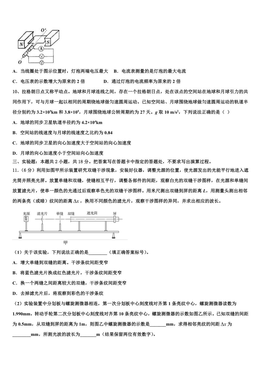 2024届天津市中学高三下学期联考物理试题试卷（含解析）