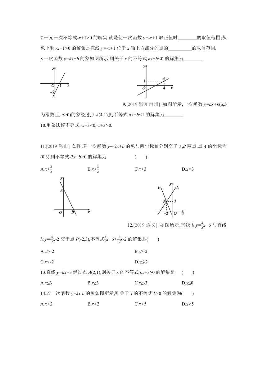 沪科版数学八年级上册12.2  第7课时 一次函数与一次方程、一次不等式 同步课时练习（word版 含解析）