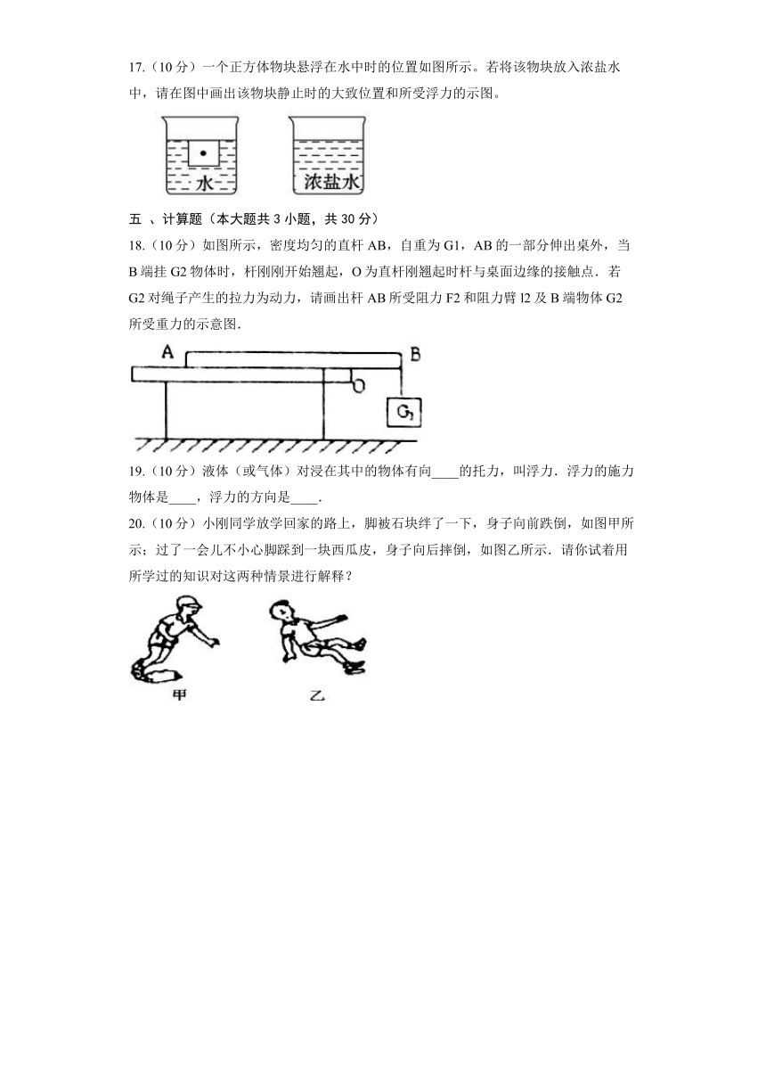 沪粤版物理八年级下册全册综合测试题（含解析）