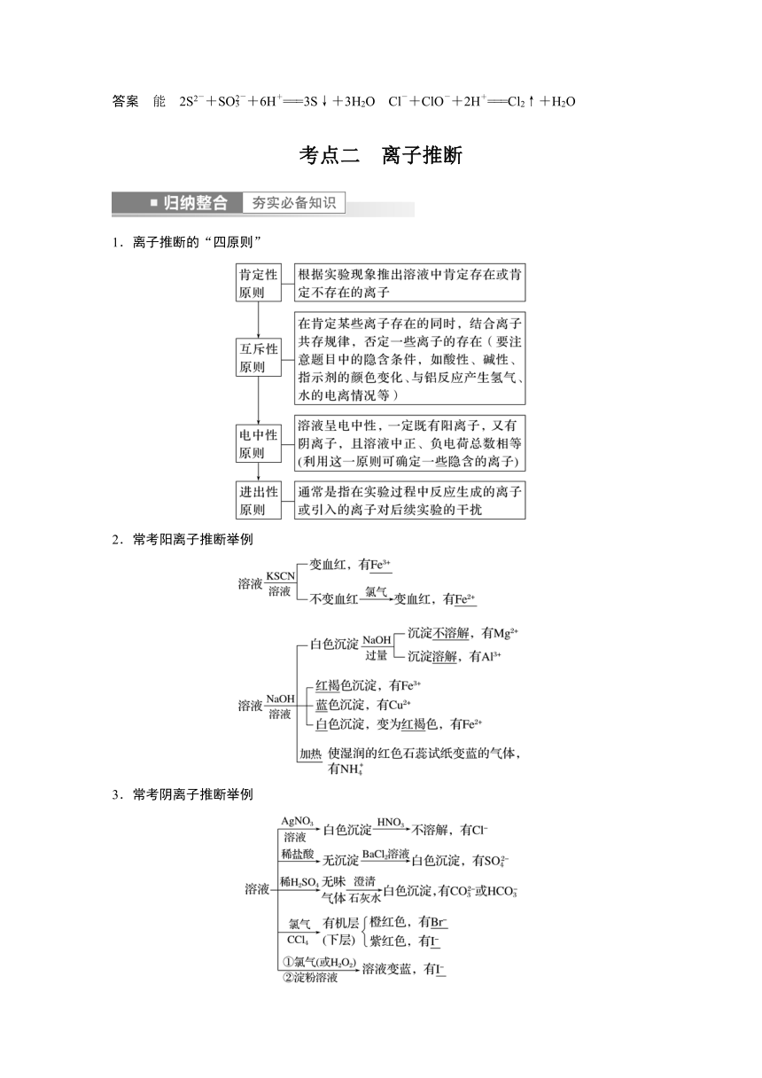 2023年江苏高考 化学大一轮复习 专题1  第三单元 第2讲　离子共存　离子推断（学案+课时精练 word版含解析）