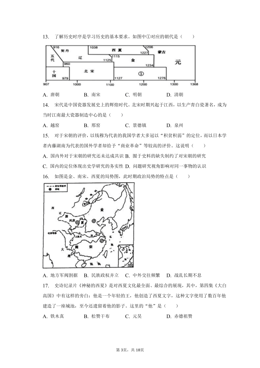 2022-2023学年江苏省苏州市吴江区梅震平教育集团七年级（下）期中历史试卷（含解析）