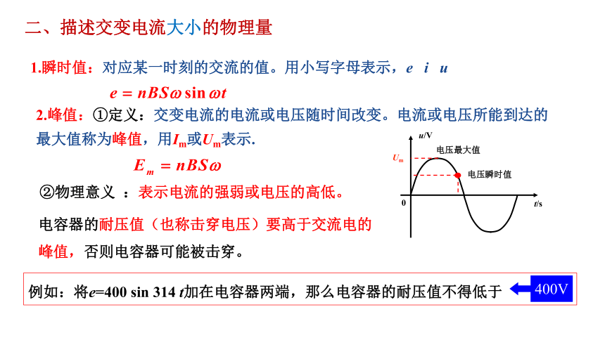 人教版（2019）选择性必修第二册 3.2 交流电的描述 课件（共31张PPT）