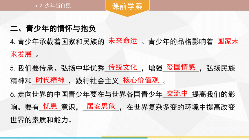 （核心素养目标）5.2 少年当自强 课件(共33张PPT) 统编版道德与法治九年级下册