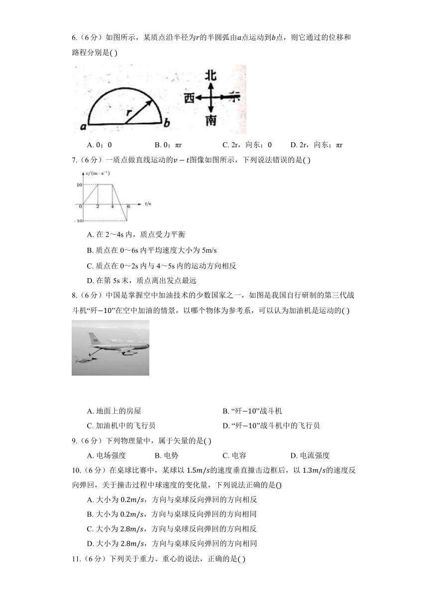 鲁科版（2019）必修第一册 3.1 重心与重力 同步练习（含答案）
