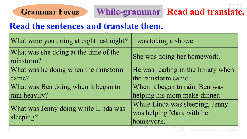 (新课标) Unit 5 What were you doing when the rainsrorm came Section A Grammar focus-4c 语法课优质课课件(共35张)