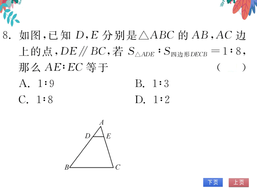 【沪科版】数学九年级上册 22.3 相似三角形的性质 习题课件