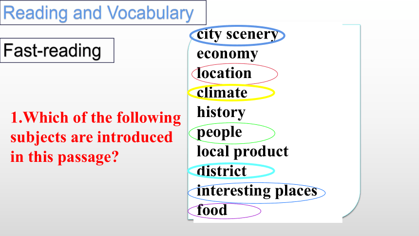 外研版必修一Module4 A Social Survey Reading and Vocabulary  课件（34张ppt）