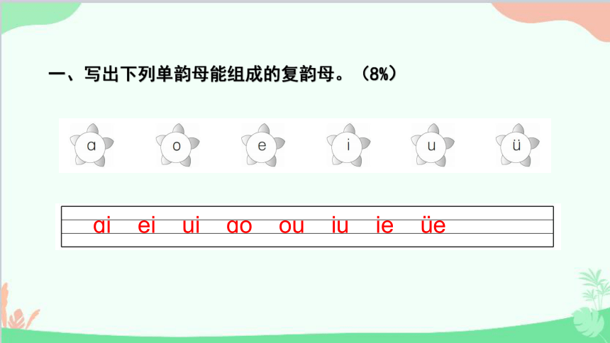 统编版语文一年级上册 第三单元综合能力评价试卷课件(共14张PPT)