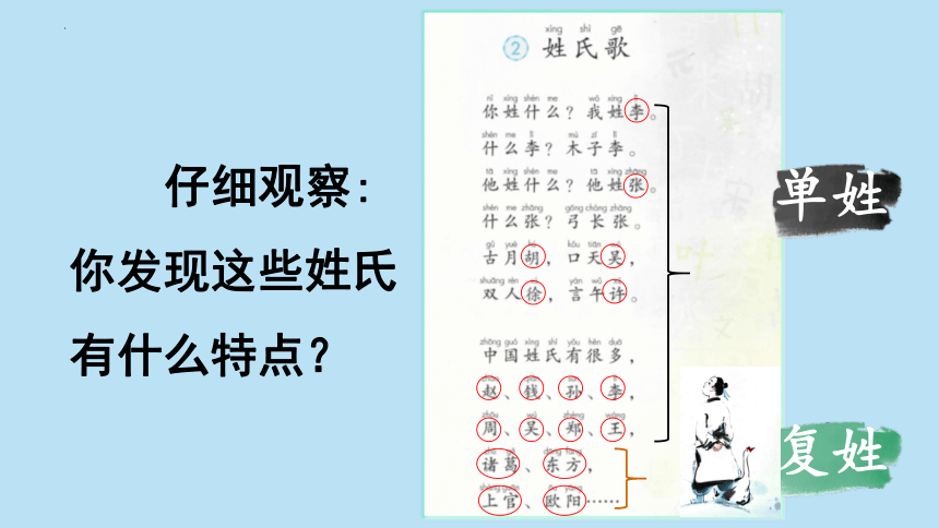 2 姓氏歌 课件 第二课时(共18张PPT)