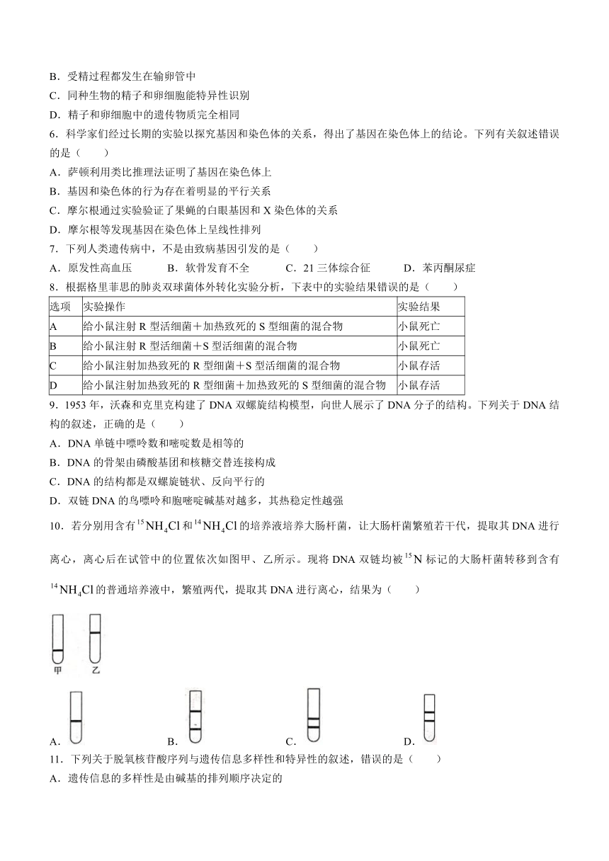 河南省2020-2021学年高一下学期期末考试生物试题 Word版含答案