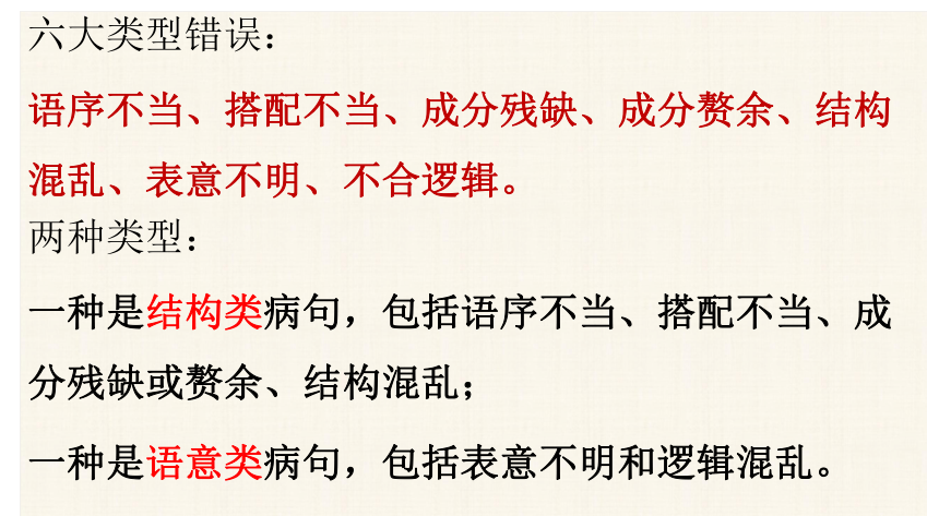 2022年中考语文二轮专项复习：病句的辨析与修改课件（共21张ppt）