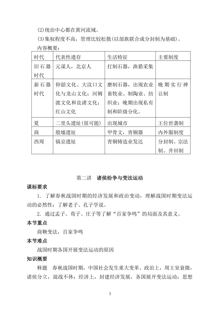 2021-2022学年统编版（2019）高中历史必修中外历史纲要（上下册）讲义