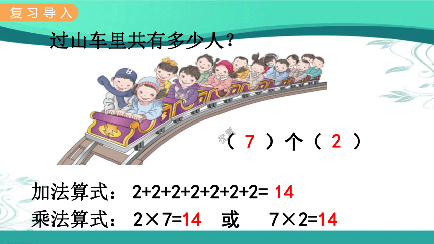 冀教版数学二年级上册 第3单元 表内乘法（一）3.2  乘法算式各部分名称  课件（15张ppt)