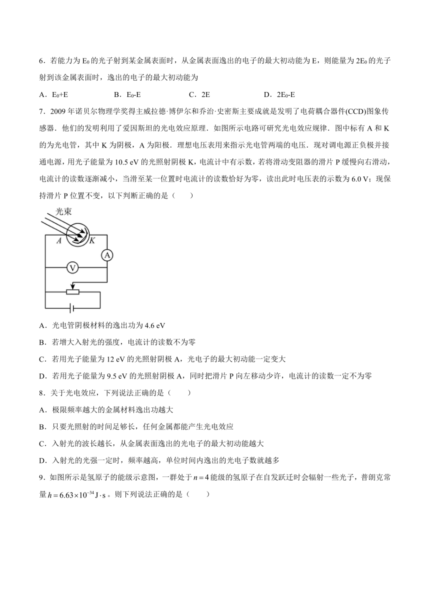 6.2光电效应的理论解释 综合训练（Word版含答案）