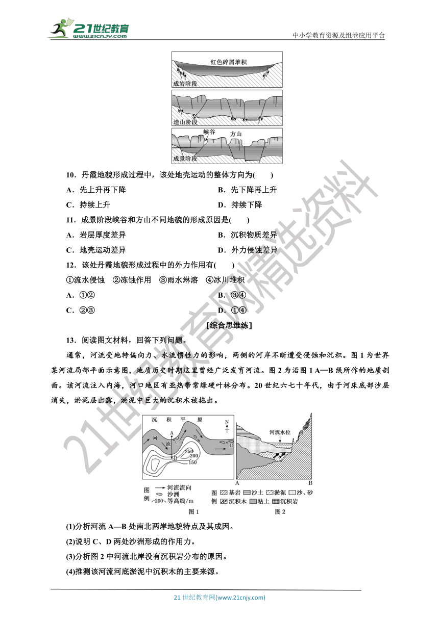 【课后练习】2.2.2 第二节 第2课时 外力与地表形态的变化 鲁教版选择性必修1第2单元 地形变化的原因（Word版含解析）