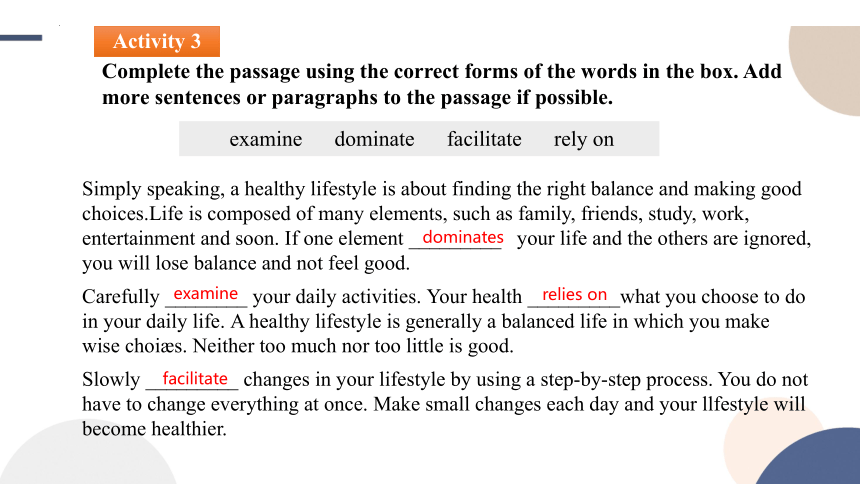 人教版（2019）选择性必修第三册Unit 2 Healthy Lifestyle Learning About Language(1)课件 (18张ppt)