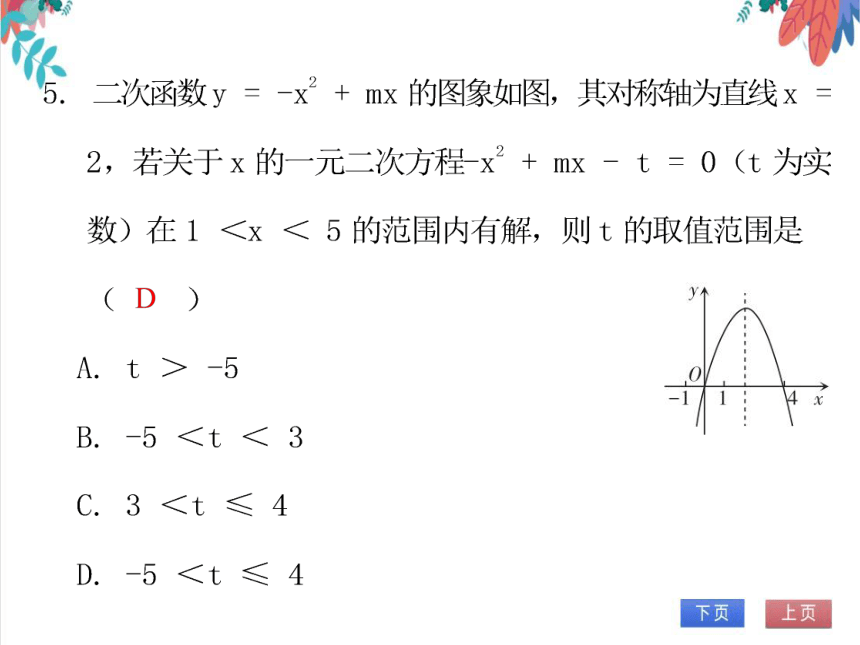 【北师大版】数学九(下) 2.5.2 二次函数与一元二次方程的关系（2） 同步练习本（课件版）