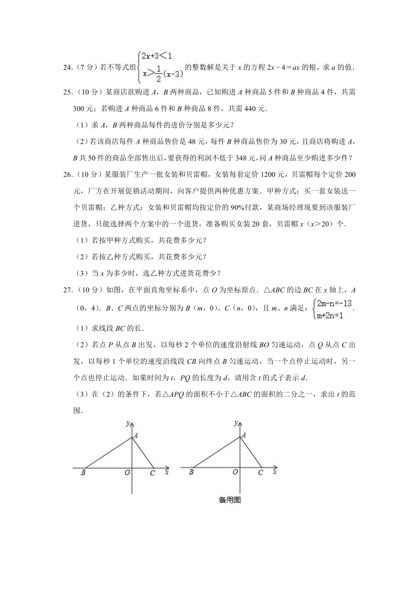 2019-2020学年黑龙江省哈尔滨市南岗区虹桥中学七年级（下）月考数学试卷（3月份）（五四学制） （Word版含解析）