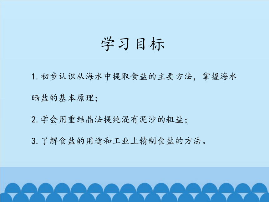 鲁教版（五四制）化学九年级全一册 3.2  海水“晒盐” 课件 (共21张PPT)