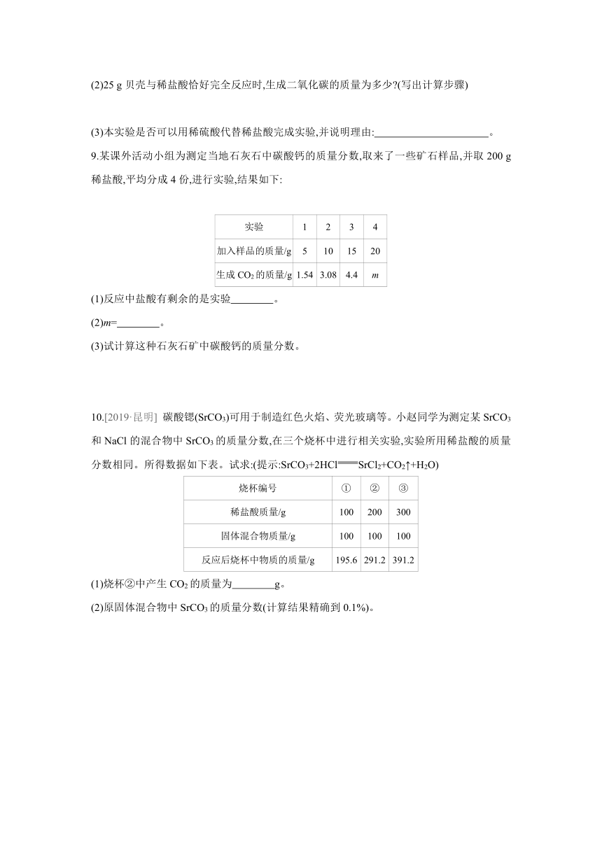 沪教版（全国）化学九年级上册课课练：专题训练  依据化学方程式的计算（word版有答案）