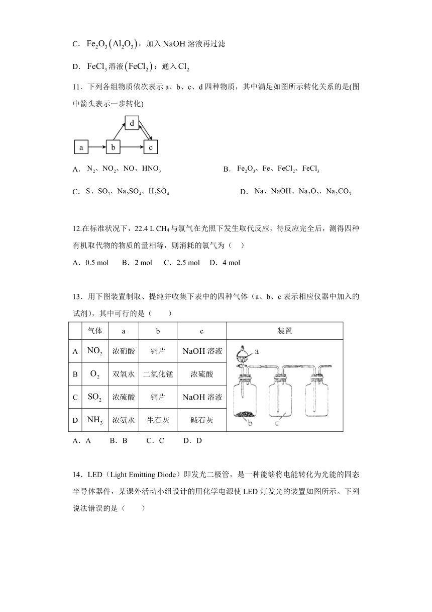 四川省成都东部新区养马高级中学2022-2023学年高一下学期5月月考化学试题（含答案）